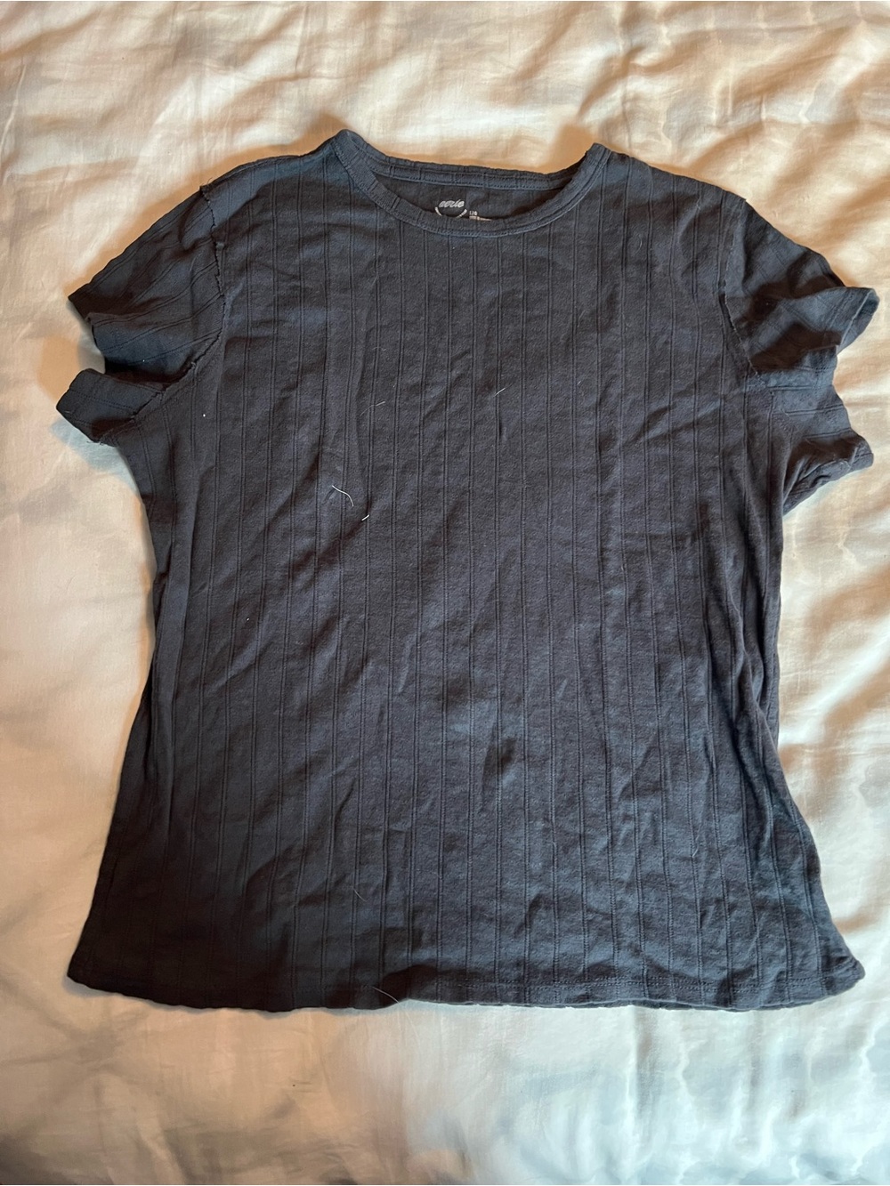 Classic grey Ribbed Short Sleeve Tee